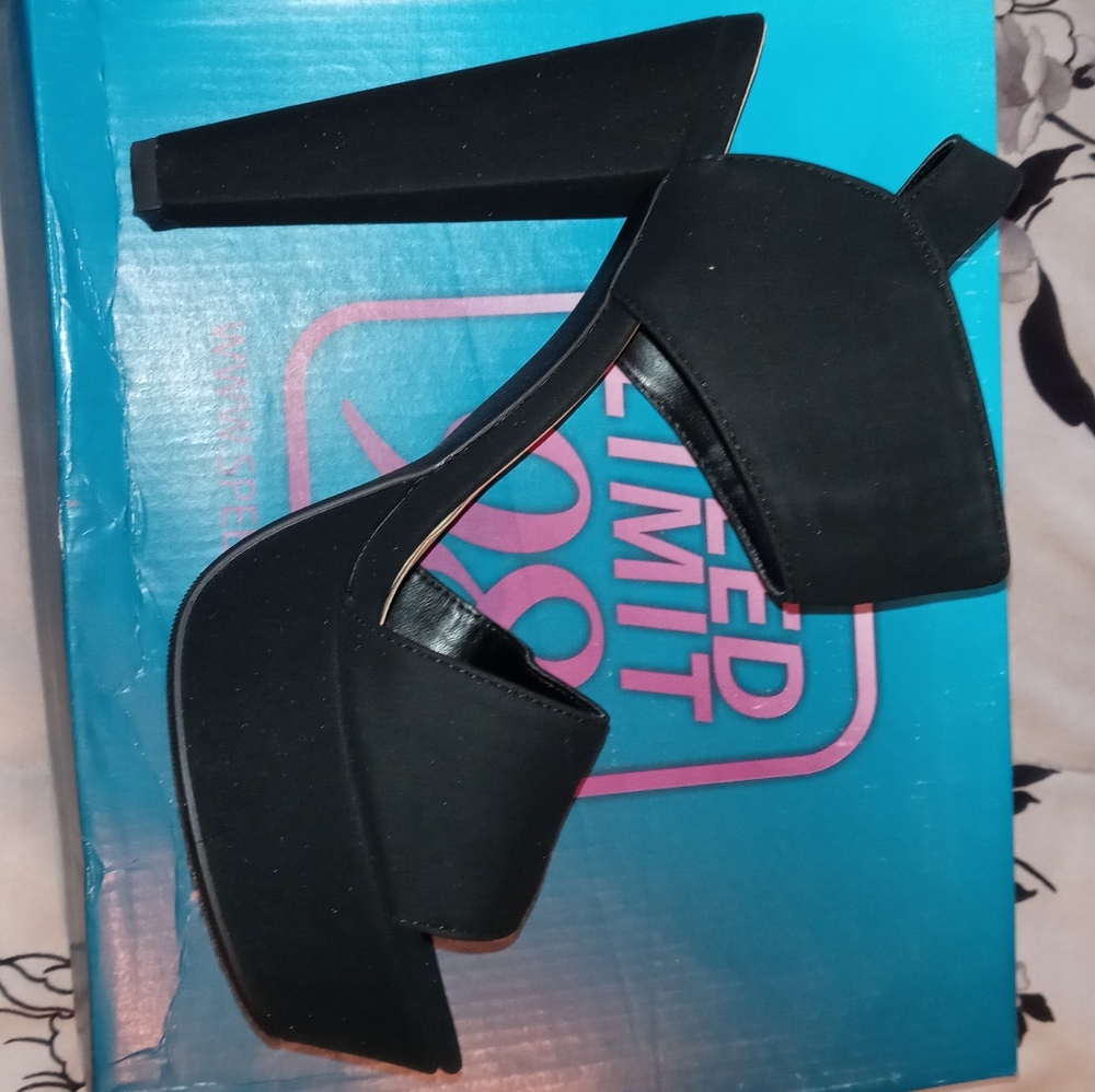 Black 2 strap heel